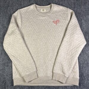 Marine Layer Women's Corbet Quilted Puff Sleeve Crewneck Sweatshirt Owl Large